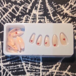 Heart Press On Fake Nails Set Of 24